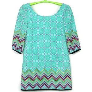 Pink Owl Shift Dress Mint Green Purple Pink‎ Yellow M Medium